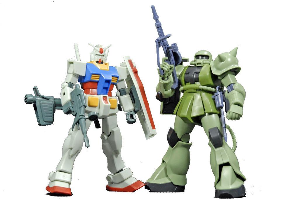 HGUC Gunpla Starter Set Gundam Zaku Suit RX-78-2/MS-06 Vs. Mass-Produced (Mobile Gundam)