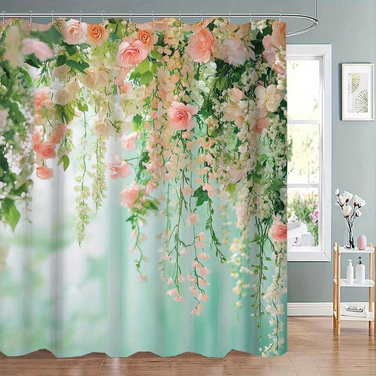 

Beautifully Patterned Chinese Shower Curtain-Machine Washable With 12 Hooks For Bathroom Decor And Home Decor Curtains W60H190(CM)-1 Pcs