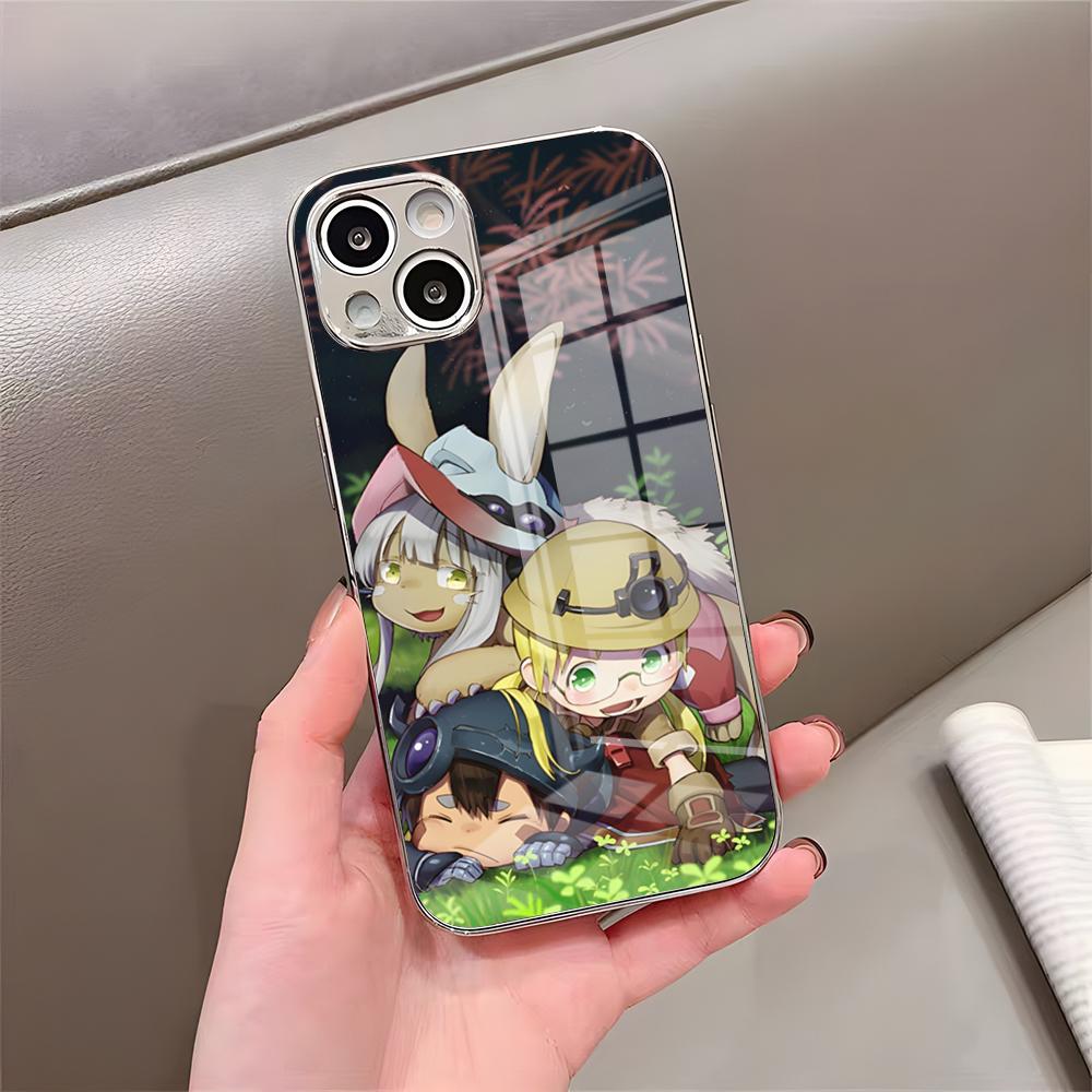 Made In Abyss Phone Case For IPhone 17 Pro Max 15 Pro 16 14 Plus 12 13 Mini 11 Pro Shockproof Electroplated Glass Cover