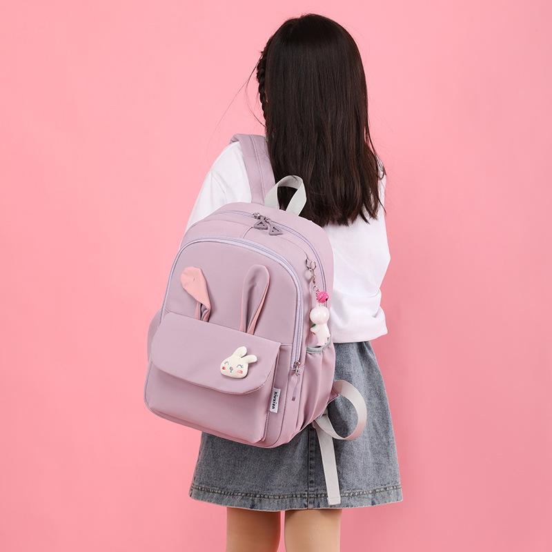 School bag for primary school students, grades 1-3, casual and fresh girls, rabbit ears, backpacks, trendy foreign style