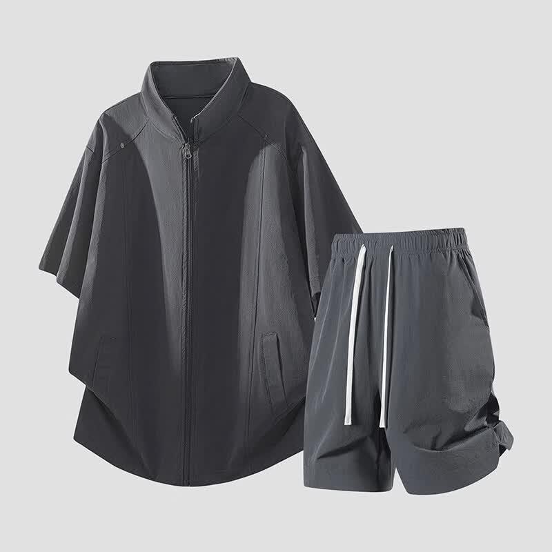 MEDE Men's Loose Fit Ice Silk Quick-Dry Sportswear Set