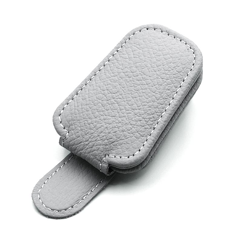 Car Sunglasses Holder Sun Visor Sunglasses Clip Cowhide Glasses Case Mount Auto Styling Ticket Card Clip Interior Accessories