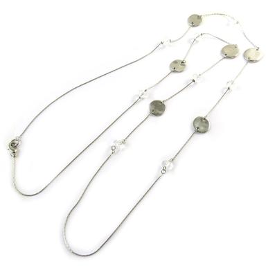 [N8446] - Silver White 'Scarlett' Long Necklace