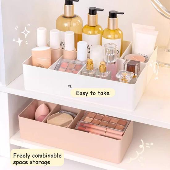 Adjustable Drawer Divider Box Multi-Compartment Drawer Organizer Desk Storage Box for Cosmetics Snacks with Removable Dividers