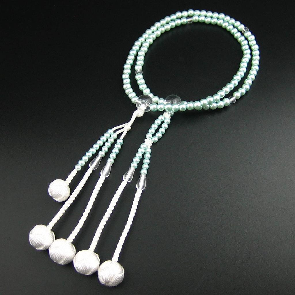 Myorenka Soka Gakkai Prayer Pearl Prayer Beads for Women and Small New Crystal Ball SGI Prayer Beads White Ball Beads, Children, Size, Finish, Tassel,