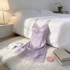 Silk Sleepwear Women Summer Sleeveless Nightdress With Chest Padding For Home Comfort