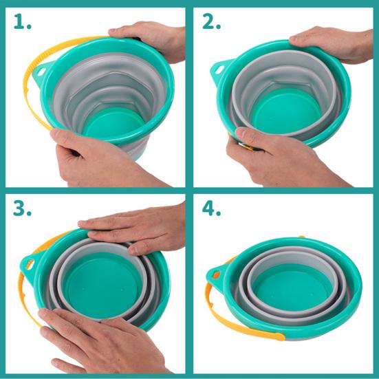 Kids Collapsible Beach Bucket Set with Sand Toys Portable Sand Digging Bucket Shovel Beach Sand Play Tool for Outdoor Play