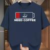 Fun Coffee Battery Pattern TShirt New Style Cool Unisexs Short Sleeve Daily Casual Stylish Top Casual Sports Unisexs TShirt
