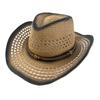 New Western Denim Straw Hat Retro Ethnic Style European And American Jazz Hat Outdoor Leisure Top Hat Curved Brim Hat