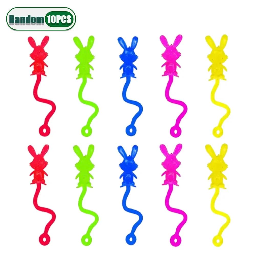 

10-200PCS Children s Sticky Hands Toys Elastic Easter Bunny Soft TPR Sticky Toy Easter Wall Climbing Small Toy Glitter Kid Gift