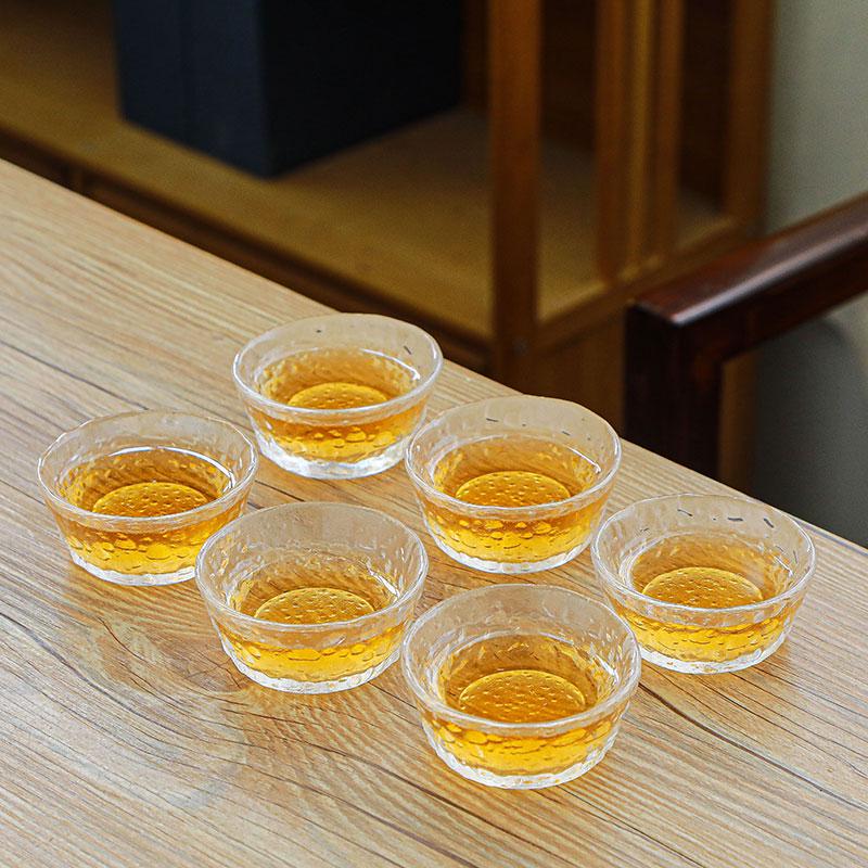 Thickened, heat-resistant glass tea cup for home use – transparent, Gongfu style, ideal for tea tasting. Large host cup, perfect for enjoying tea.