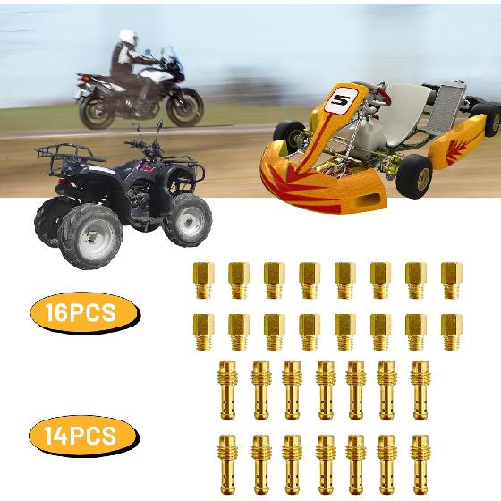 Main Jet and Pilot Slow Jet Kit for Mikuni Carburetors Large Hex VM4/042 & VM22/210 Set 30 Pcs