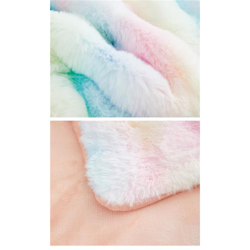 Rainbow Plush Blanket All Season Nap Blanket For Kids Bedroom Soft Comfortable Cozy Childrens Sleeping Blanket