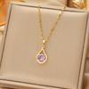 Japan and South Korea Simple Popular Wind Titanium Steel Necklace Female Niche Exquisite Internet Celebrity Zircon Clavicle Chain High-end Jewelry