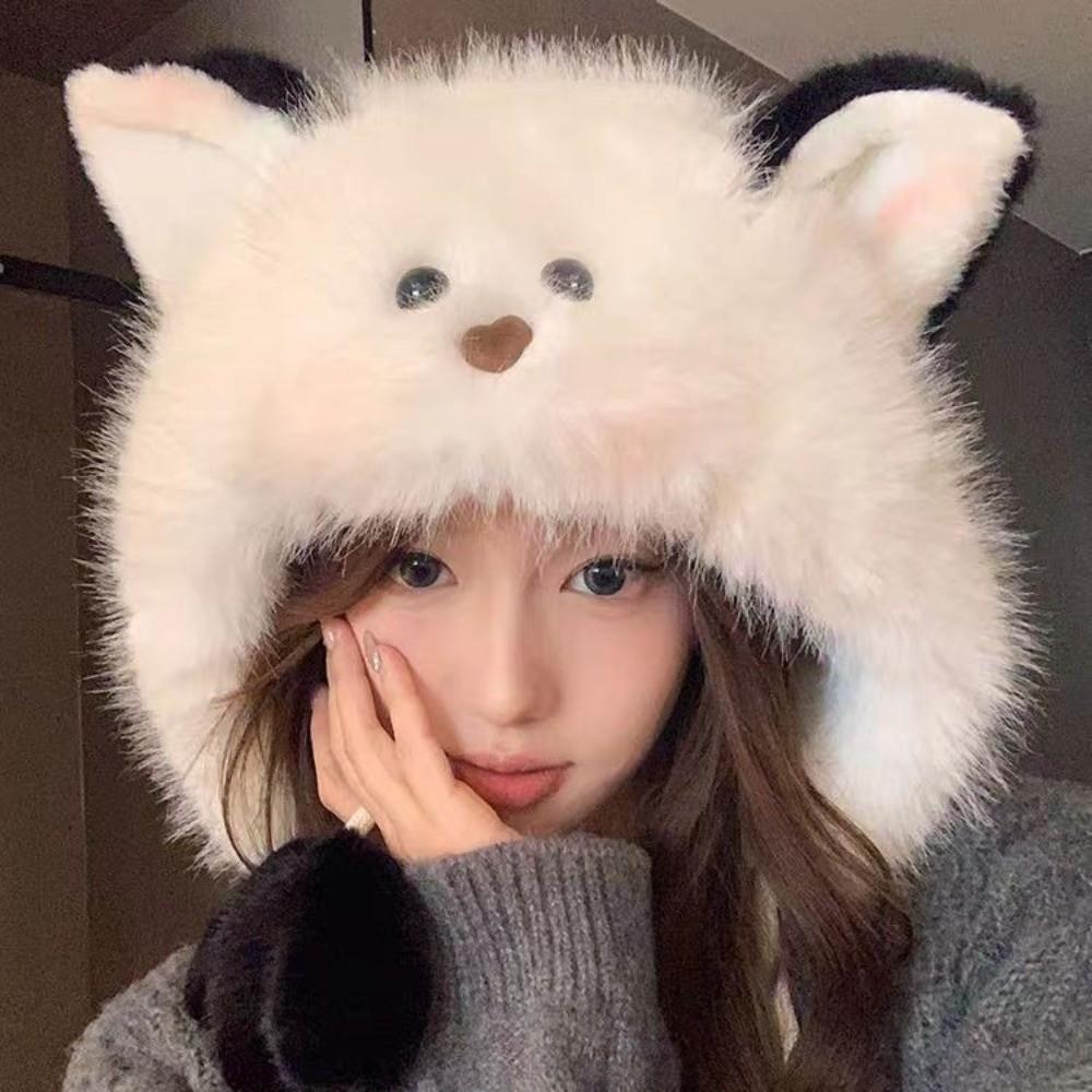 Ear Protection Flap Plush Earflap Hat Cat Ear Windproof Winter Cap Kawaii Winter Hat  Women