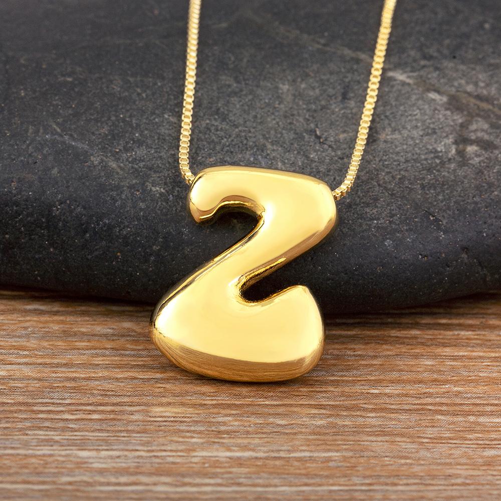 Nidin High Quality Creative Trend A-Z Letters Charm Pendant Necklace For Female Male Name Initials Alphabet Jewelry Accessories
