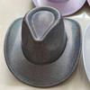 Silberfarbener Glitzer Cowboyhut Western cowboy Männer und Frauen Retro Party Bühnenparty Cowboyhut Outdoor Ritterhut Großhandel