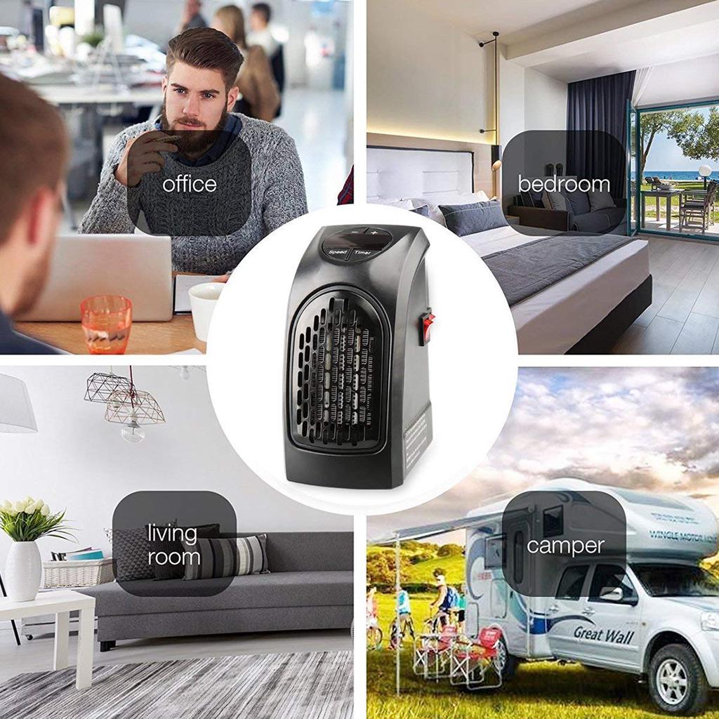 Mini Plug-in LED Electric Personal Heater Portable Electric Air Heater EU PLUG