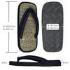 Edoten Sandals with Made in Japan with Shichito Igusa for Indoor and Outdoor Lightweight Rubber Natural Rope and Denim Size LL Japanese-Style Straps,