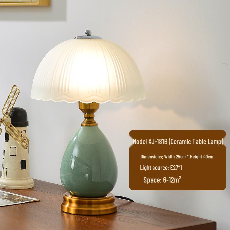 American Retro Ceramic Bedside Table Lamp