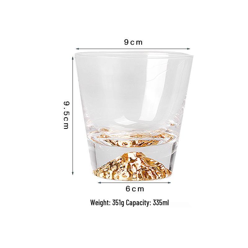Japanischer Mount Fuji Glasbecher: Kreativer Becher mit Schneekappe für Tee, Milch, Whiskey oder Bier