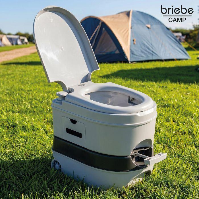 Toilette Portable Roulettes WC Chimique 22L Camper, Camping, Auto Caravane Briebe WC1196G Gris