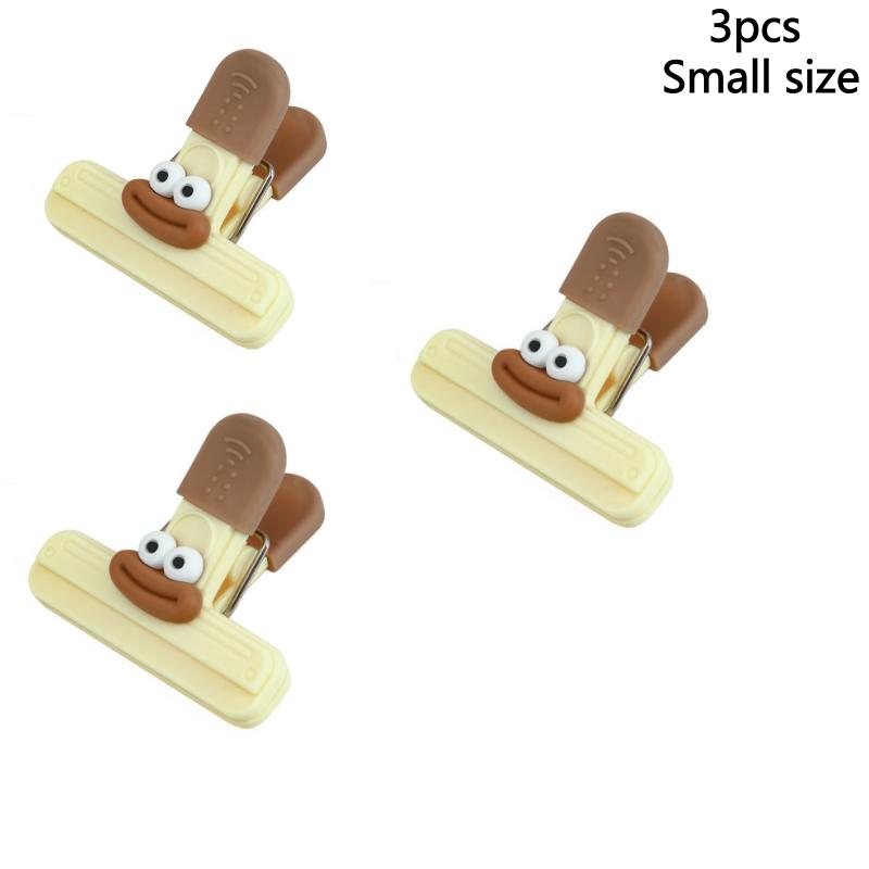 3-10pcs Creative Face Bag Sealing Clip Food Snack Clip Kitchen Tools Decorative Small Clip Refrigerator Plastic Food Bag Storage