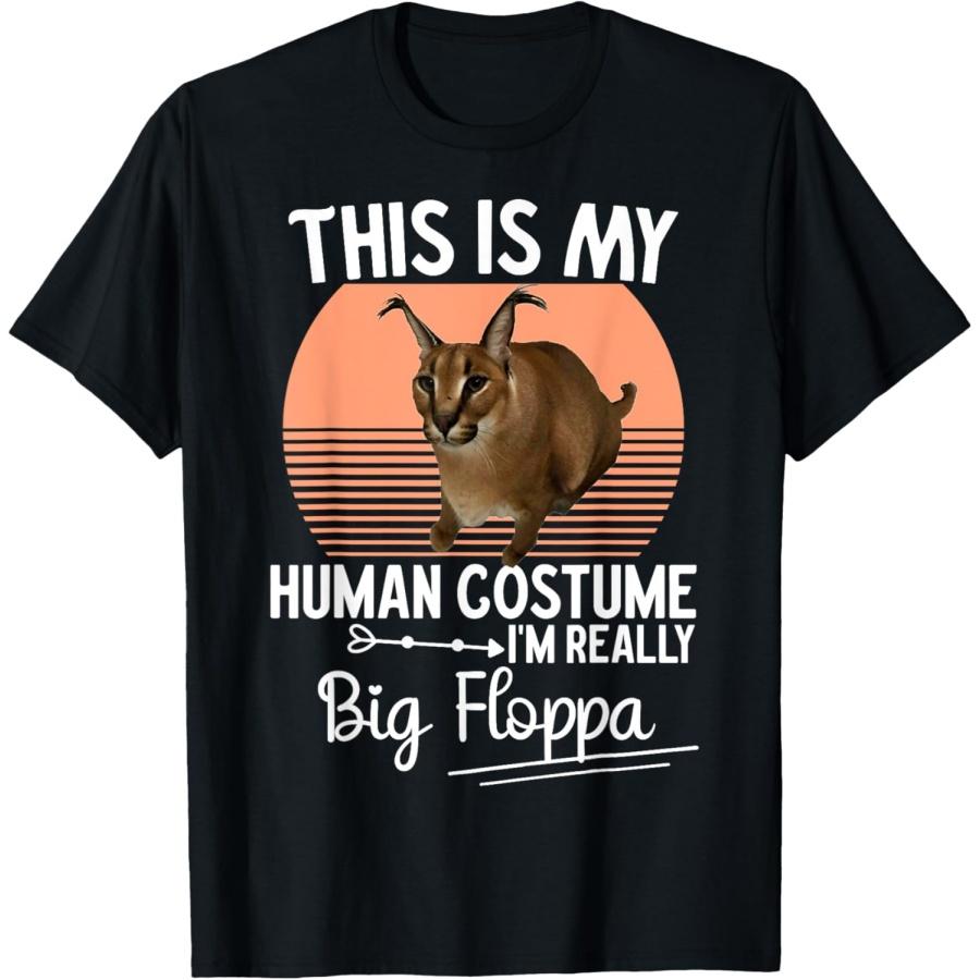 

Caracal Cat Meme Human Costume I m Really Big Floppa T-Shirt XXXXXL чёрный