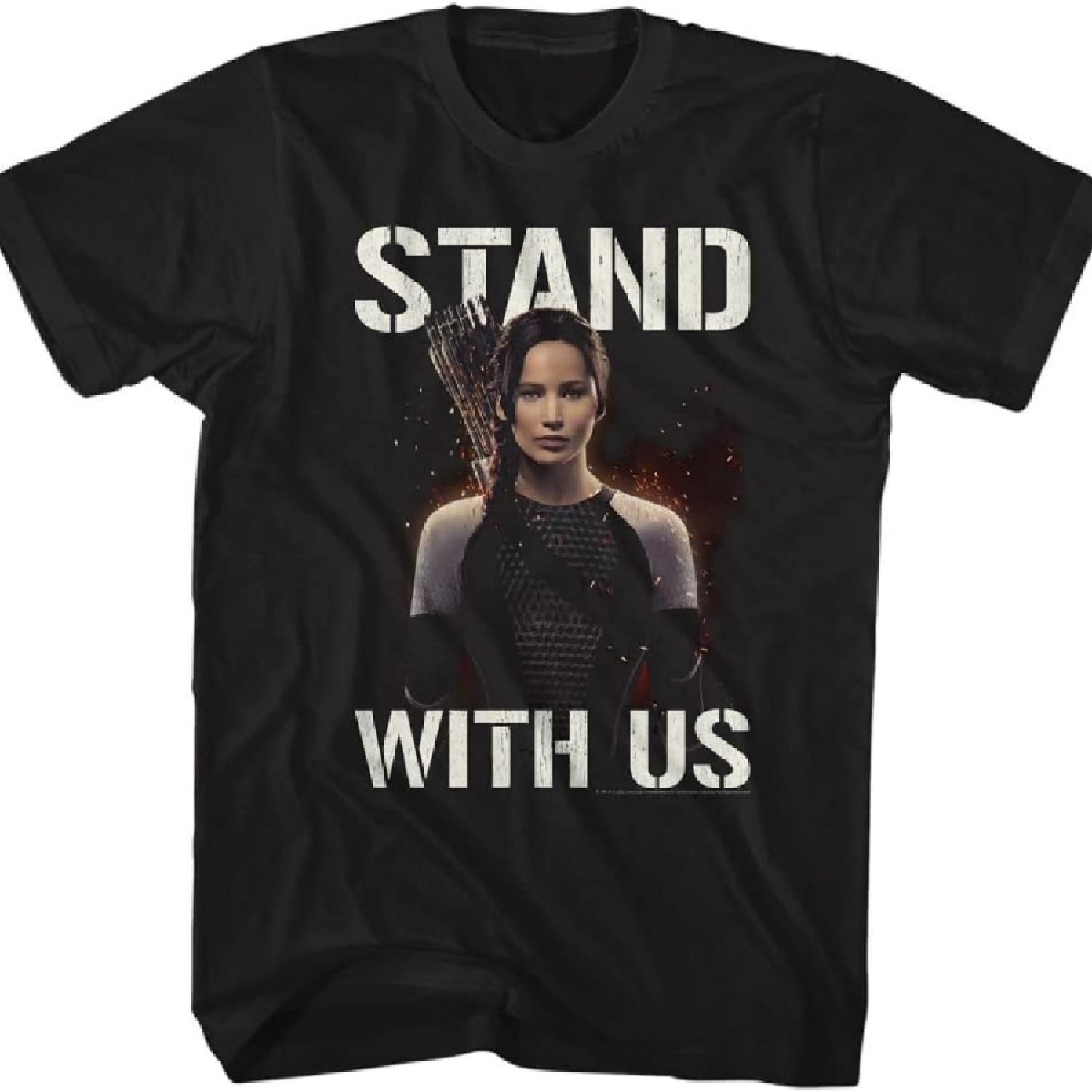 

Hunger Games T Shirt Katniss Everdeen Stand with Us Adult Short Sleeve T Shirts Movie Graphic Tees XXXXXL чёрный
