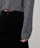 MUSINSA STANDARD WOMAN Women'S Angora Blend Cable Crop Knit [Medium Grey]