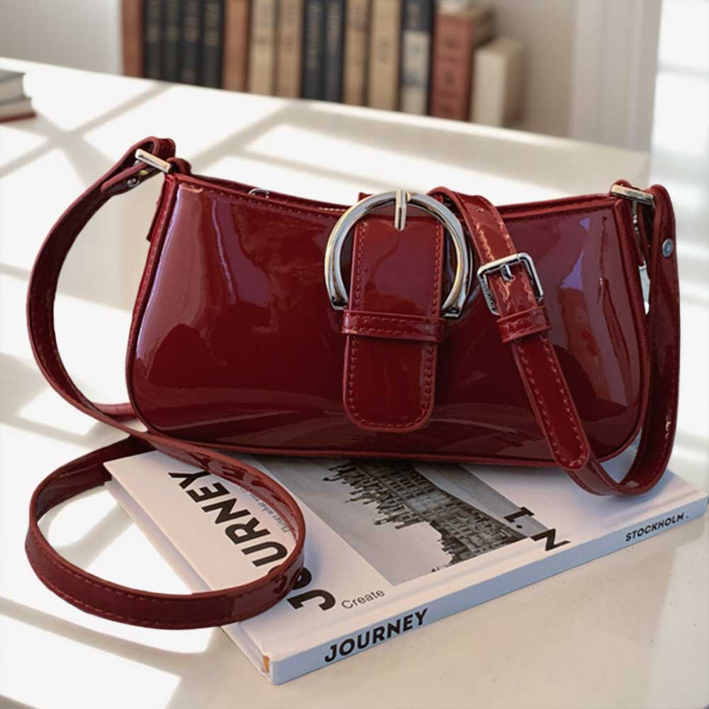 

Классическая ретро-сумка квадратной формы из искусственной кожи с регулируемым ремешком через плечо для женщин, для работы, шопинга, путешествий, ежедневного использования красный