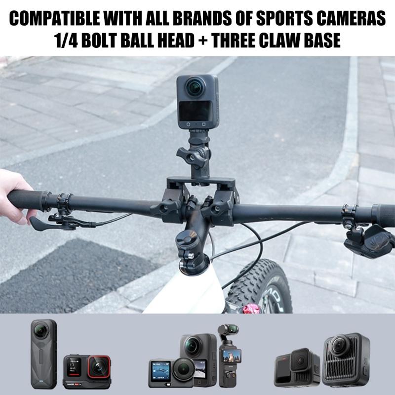 Universal Camera Holder Clamp Mount For Bikes Featuring Complete 360°rotatable 210°tilt Movement Secure Grip Design
