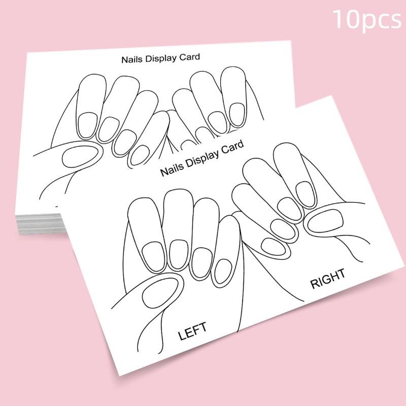 10 Sheets/Lot Nail Display & Packaging Cards - Hand/Foot False Nail Tips Storing Cardboard, DIY Manicure Showing Accessories