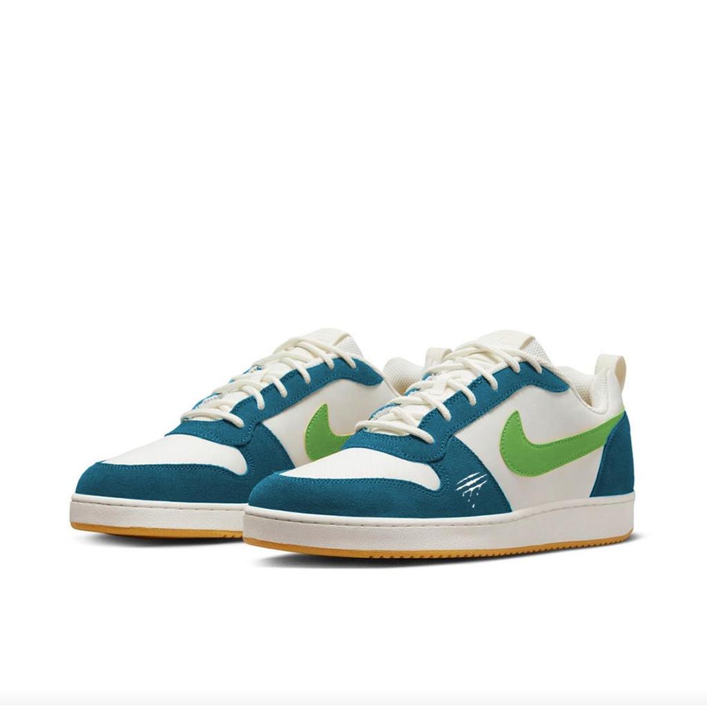 Nike Court Borough PRM Abrasion Resistant Slip Resistant Low top Skateboard Shoes Men's Blue Green 844881-100(Team1392-WOLF)