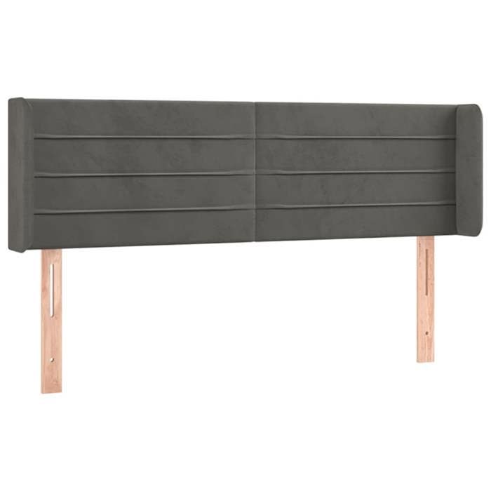 VidaXL Tête de Lit à LED Meuble de Chambre à Coucher Accessoire de Lit Double Tête de Cadre de Lit Intérieur Gris Foncé 3123425