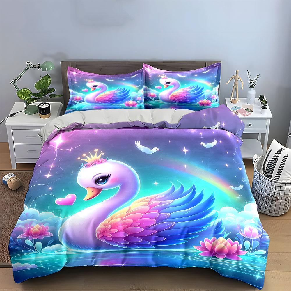 "Enchanted pastel swan dream" Bedding sets Duvet covers Pillowcases(1* Duvet Cover 2* Pillowcases without duvet insert)