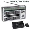 Rádio Portátil de Banda Completa Rádio Retro FM/AM/SW Receptor com Alto-falante Dinâmico de 52mm Chip IC DSP Carregamento USB e Alimentação por Bateria