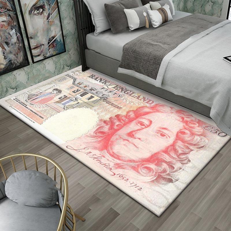 Creative Dollar Money Print Large Carpet Rug for Home Living Room Bedroom Doormat Decor Play Area Rug Carpet Non-slip Floor Mat