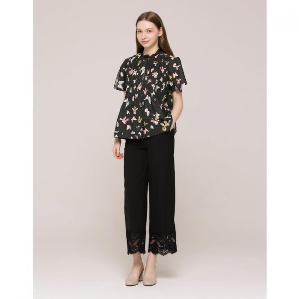 SON JUNG WAN Butterfly Print Shirring Blouse Zdr6262081