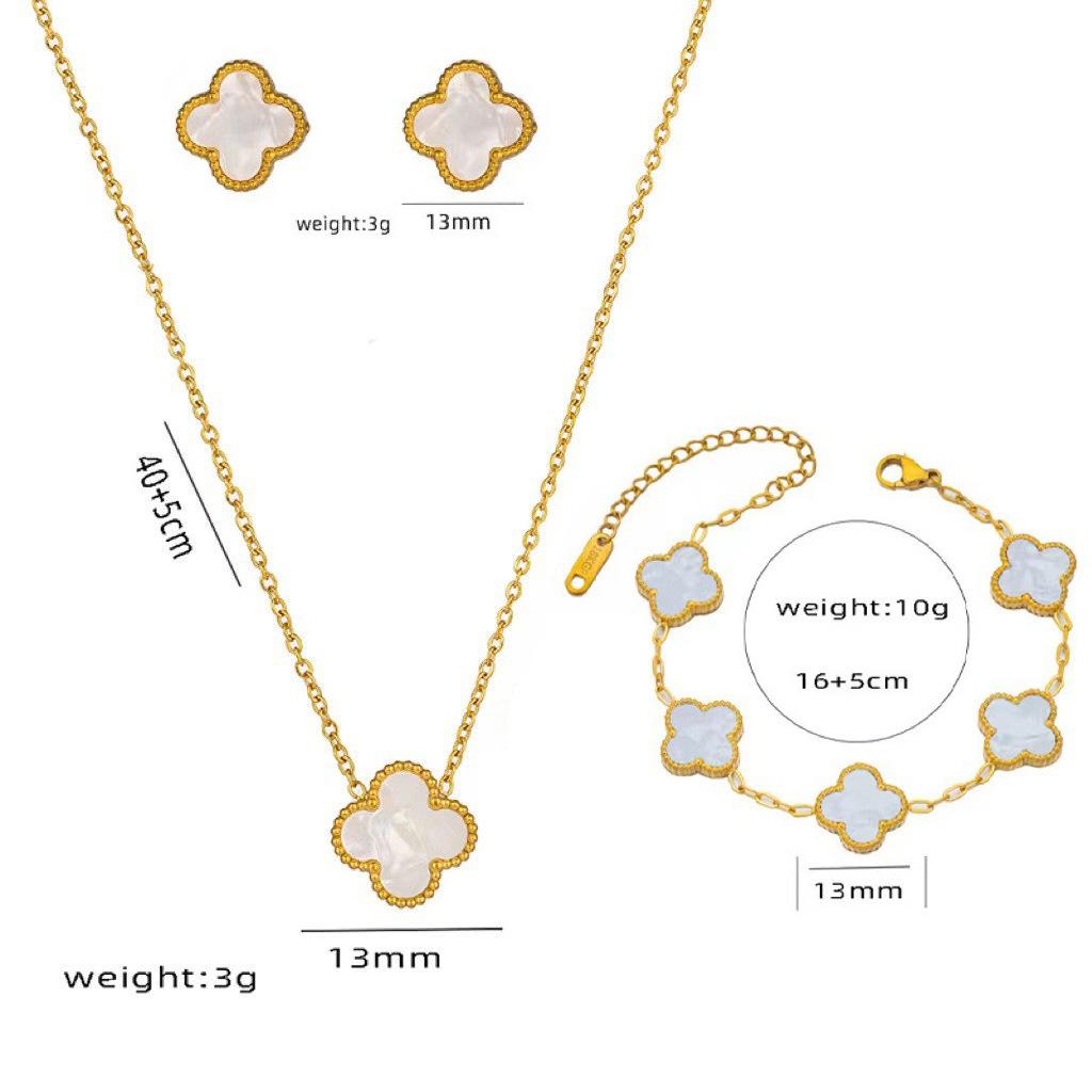 Light Luxury Flower Iris Imitation Red Sapphire Necklace Versatile Fashion Temperament Set for Women