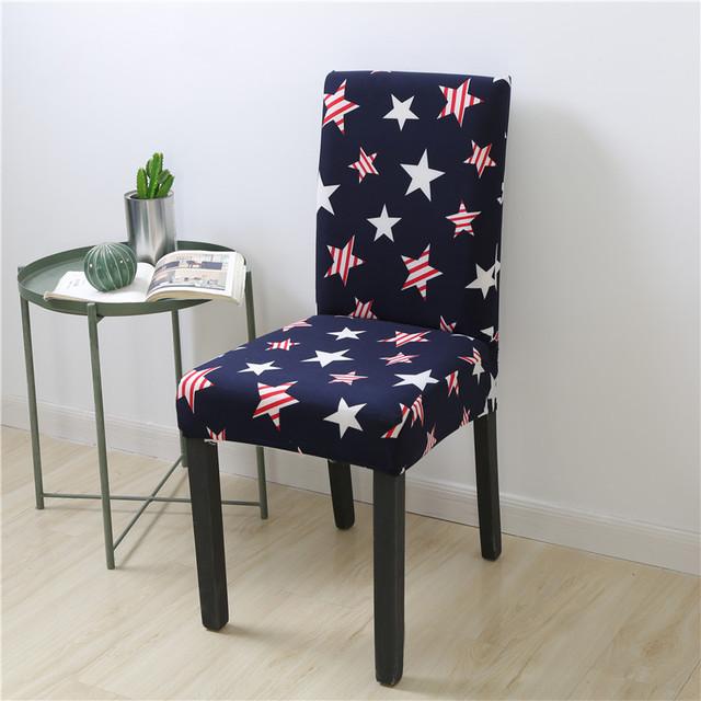 Spandex Chair Covers Printed Dining Room Stretch Seat Cover Chair Protective Case For Restaurant Banquet Kitchen Hotel