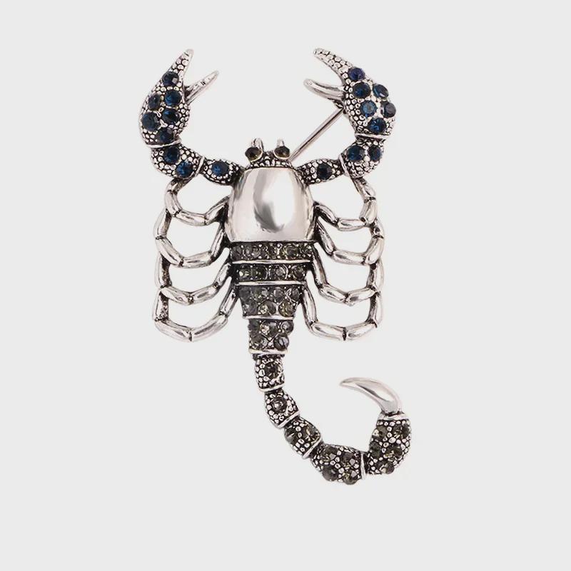 Retro European & American Rhinestone Scorpion Brooch - Creative Alloy Design