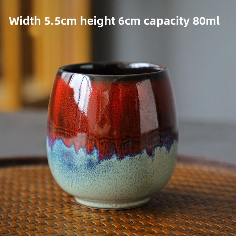 Handmade 80ml Crystalline Glaze Ceramic Cup for Espresso Whiskey Tea Unique Design Small Master Cup Home Bar Office Use