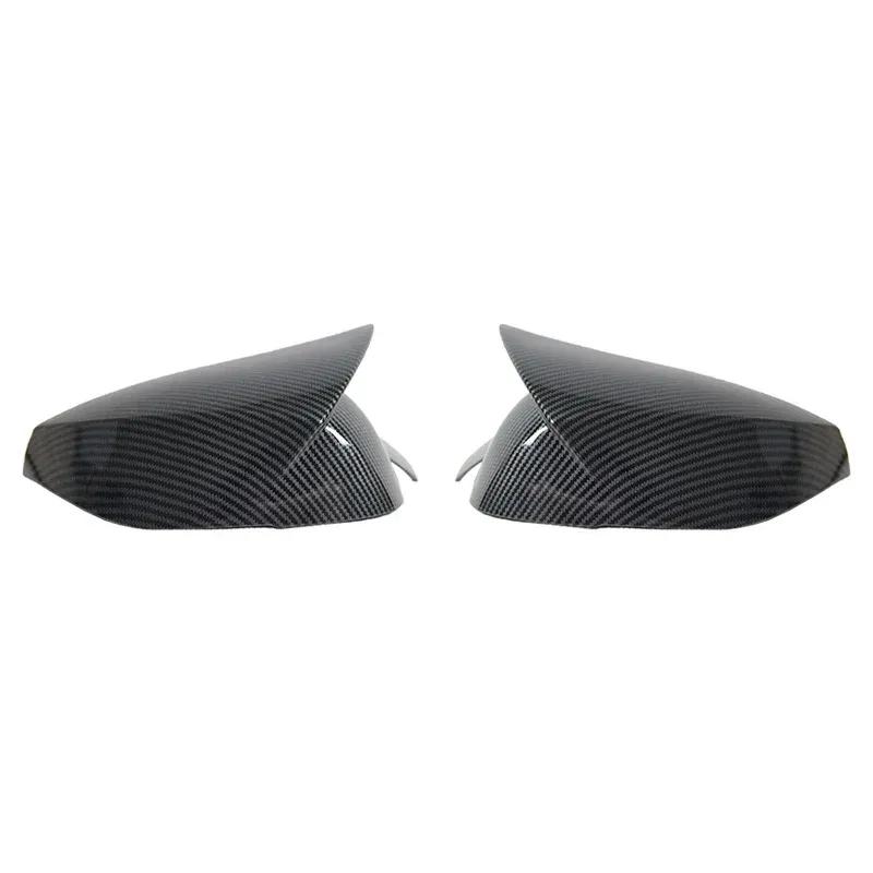 2Pcs Car Side Rearview Mirror Cover Cap Carbon Black Style/Glossy Black For Infiniti Q50 Q60 QX30 Q70 All Models 2014-
