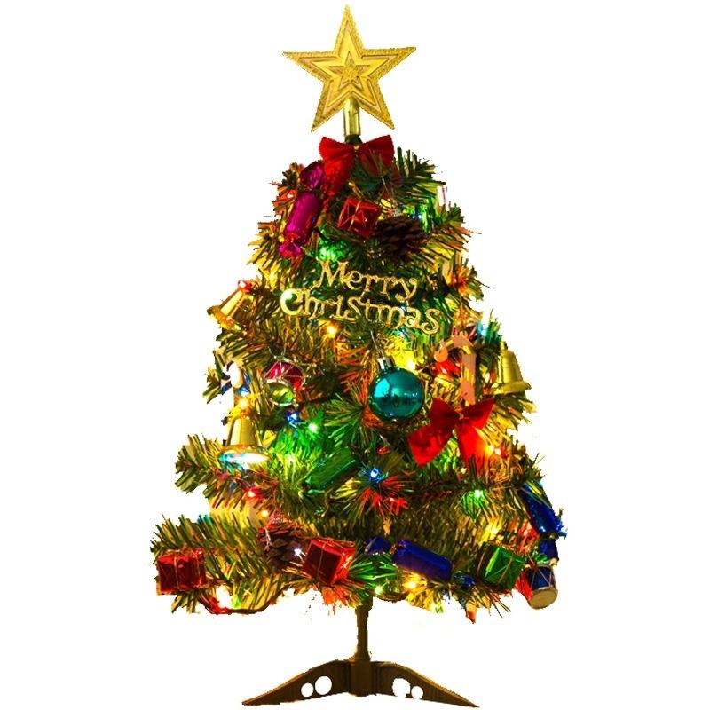 50cm Decorative Desktop Christmas Tree Set with LED Light for Xmas Decor Home School Market Company Hotel Restaurant ( with 19 Accessories )