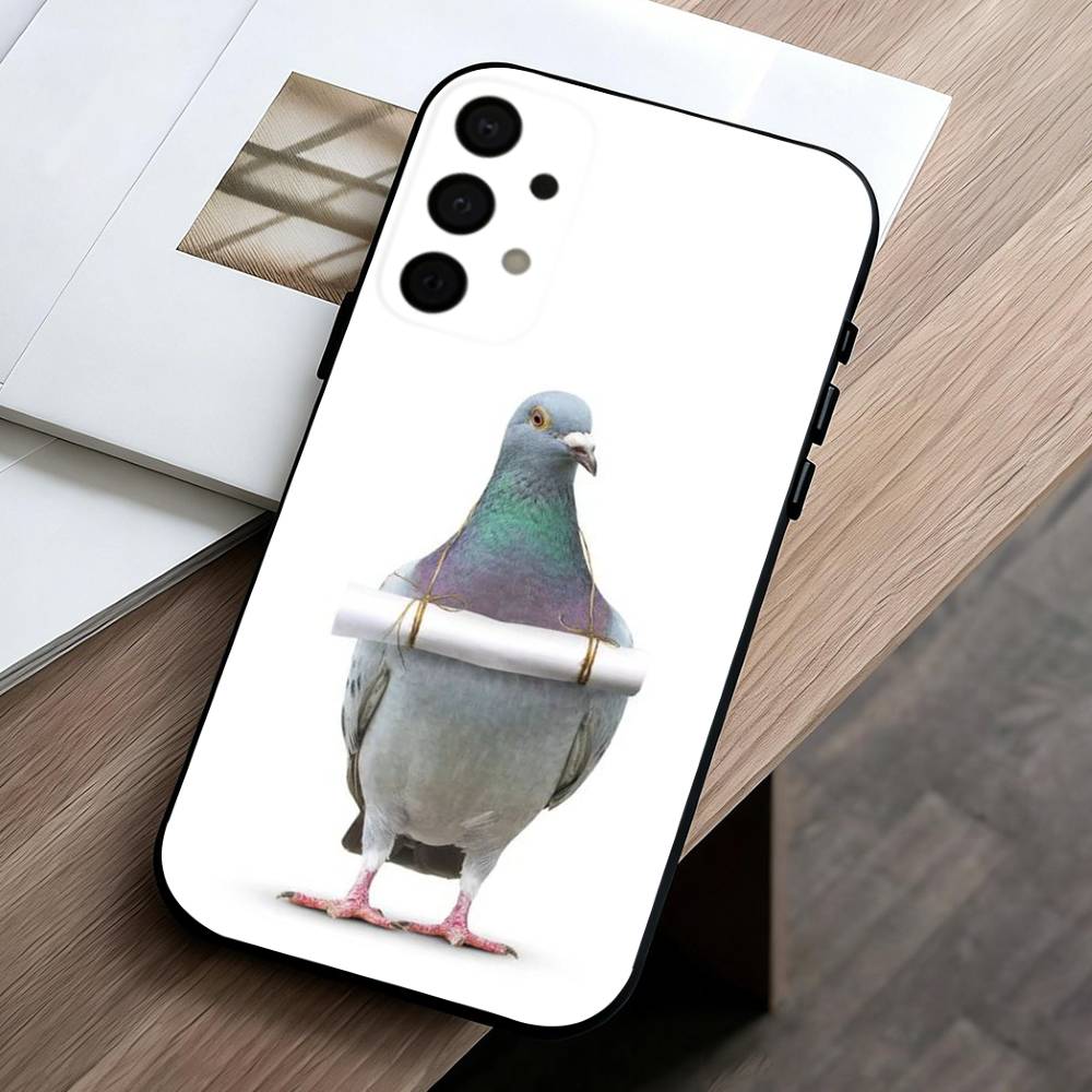 Funny P-Pigeon Mischief   Phone Case For Samsung Galaxy A73,A72,A71,A70,A53,A52,A51,Others Soft Black Cover