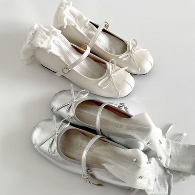 Retro Flache Zehenpartie Einzelne Schuhe Neue Vielseitige Einlegesohle Höhenerhöhende Schuhe