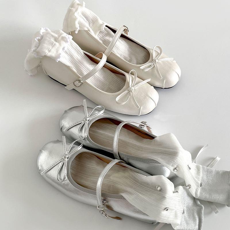 Retro Flat Shallow Toe Single Shoes New Versatile Insole Height-increasing Shoes