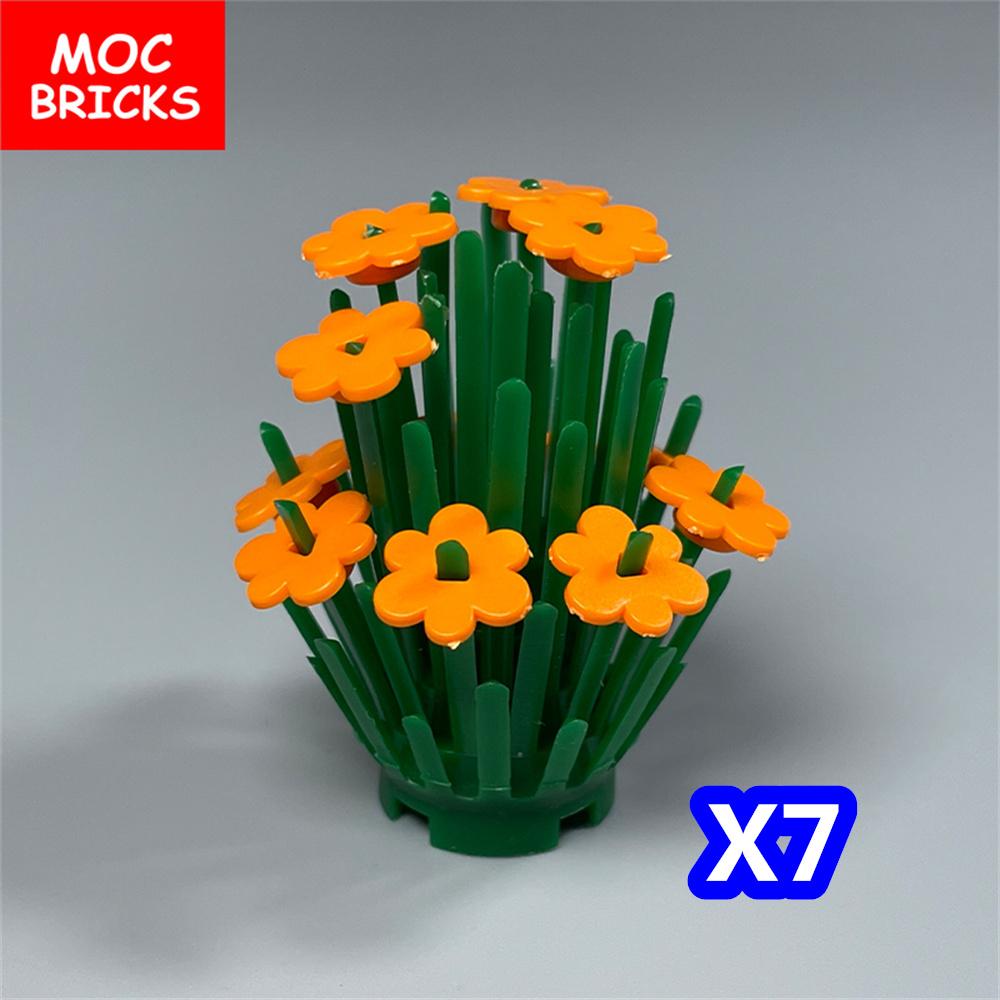 

Non-Toxic Moc Bricks Bush Shrubbery City House Accessories Plant Tree Pine Shrub Christmas Building Bricks Kids Toys