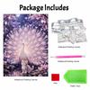 DIY Framed Pearl Painting Kit Peacock Cat Pattern Sparkling Bead Canvas Creative Craft Gift for Women and Adults Home Decor Wall Art Project